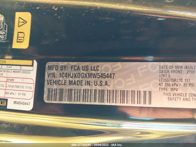 1C4HJXDGXMW545447 Jeep Wrangler Unlimited Willys