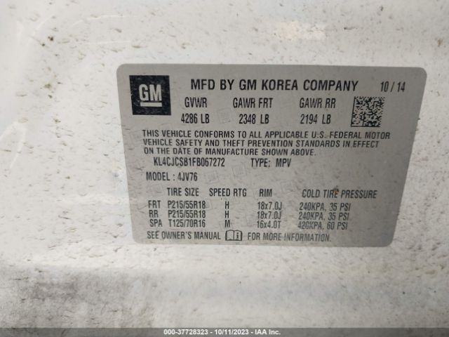 KL4CJCSB1FB067272 Buick Encore Leather