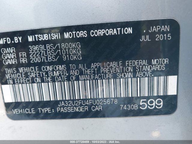 JA32U2FU4FU025678 Mitsubishi LANCER ES
