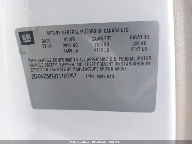 2007 BUICK LACROSSE CX VIN: 2G4WC582971150767