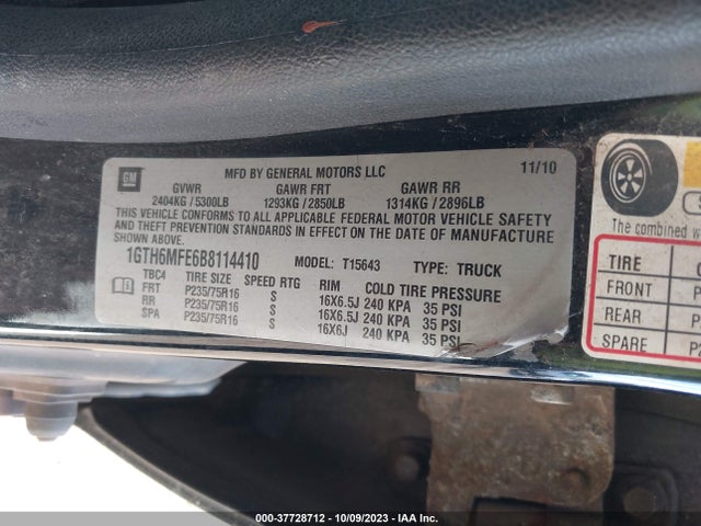 Продажа на аукционе авто 2011 Gmc Canyon Sle1, vin: 1GTH6MFE6B8114410, номер лота: 37728712