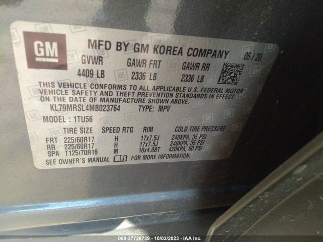 Chevrolet Trailblazer Lt 2021 KL79MRSL4MB023764 Image 9