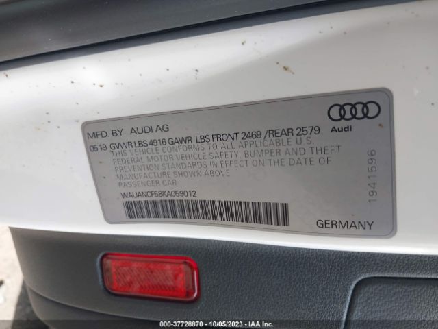 2019 AUDI A5 SPORTBACK WAUANCF58KA059012 Photo 8