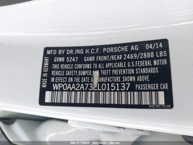 2014 PORSCHE PANAMERA WP0AA2A73EL015137 Photo 8