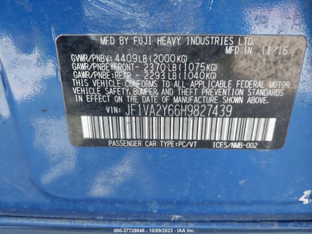 JF1VA2Y66H9827439 Subaru Wrx Sti Limited