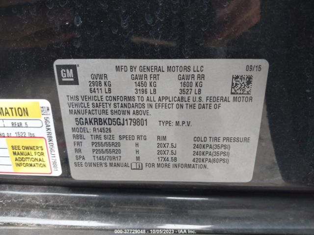 5GAKRBKD5GJ179801 Buick Enclave Leather