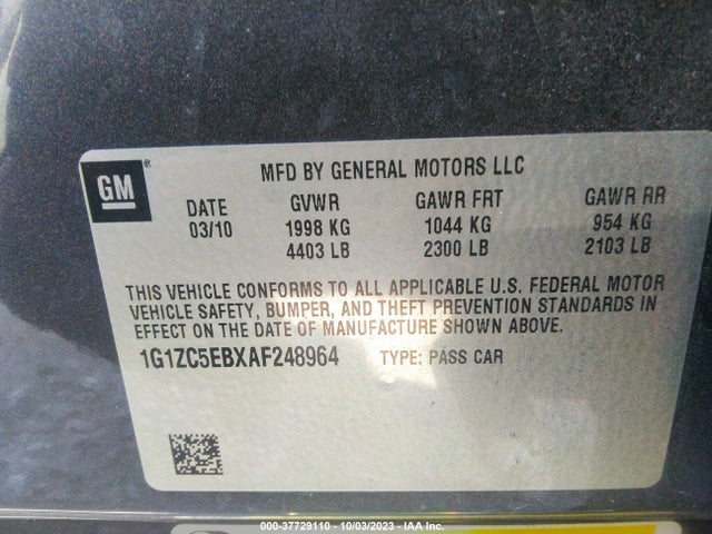 2010 CHEVROLET MALIBU LT W/1LT VIN: 1G1ZC5EBXAF248964
