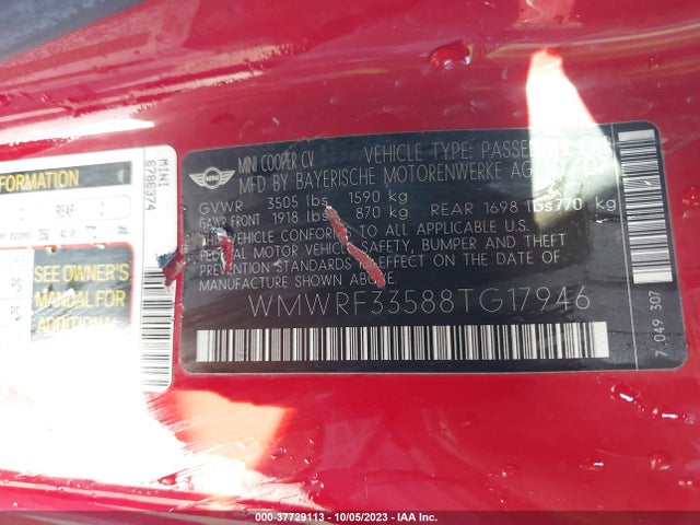 2008 MINI COOPER CONVERTIBLE WMWRF33588TG17946 Photo 8