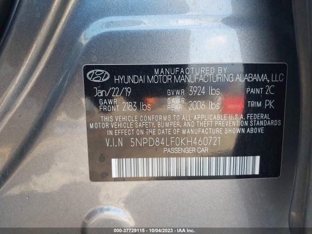 Hyundai ELANTRA SEL 2019 5NPD84LF0KH460721 Image 9