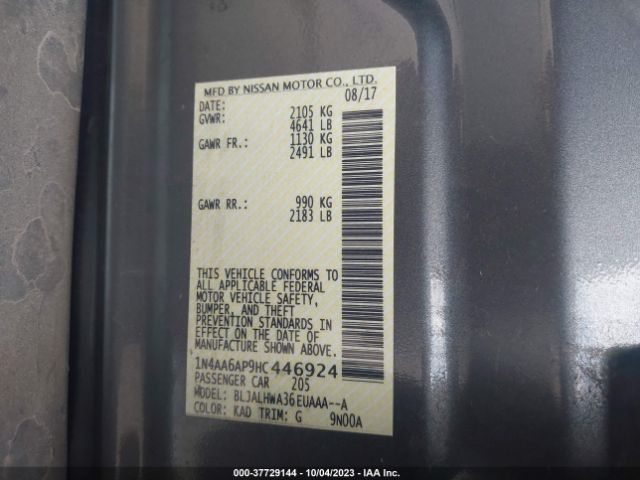1N4AA6AP9HC446924 Nissan Maxima Platinum