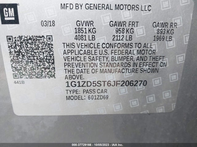 Chevrolet MALIBU LT 2018 1G1ZD5ST6JF206270 Image 9