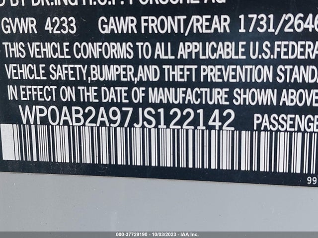 2018 PORSCHE 911 WP0AB2A97JS122142 Photo 8