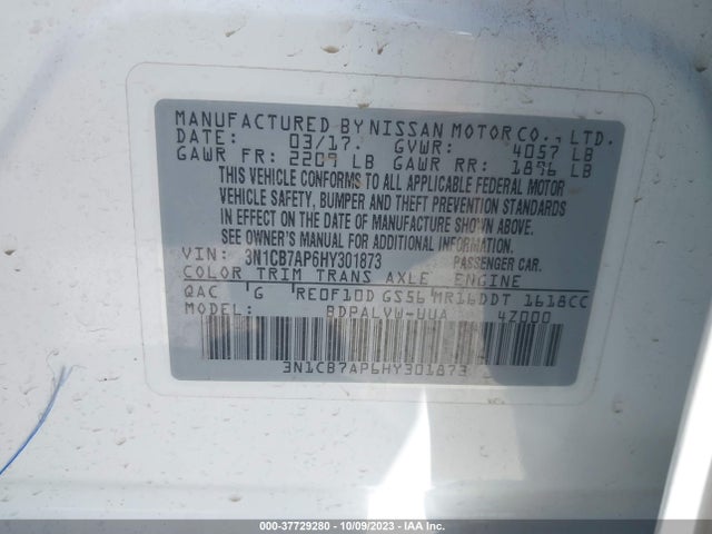 Nissan Sentra Nismo 2017 3N1CB7AP6HY301873 Image 9