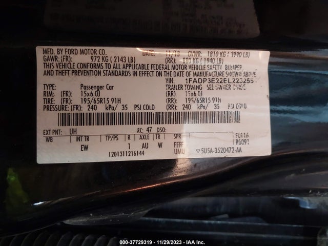 Ford FOCUS S 2014 1FADP3E22EL223256 Image 9