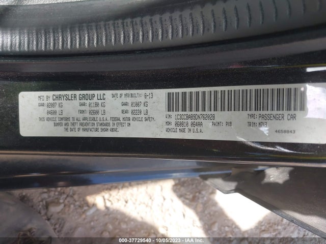 2013 CHRYSLER 200 LX VIN: 1C3CCBAB9DN762028