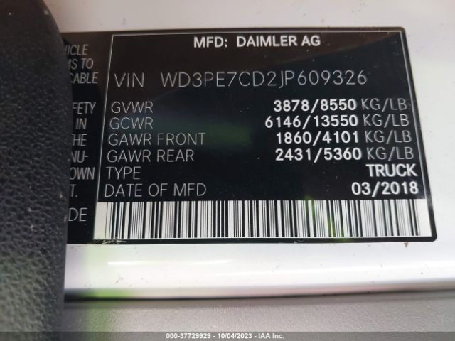 WD3PE7CD2JP609326 Mercedes-Benz SPRINTER CARGO VAN