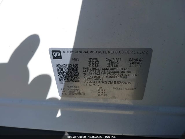 Chevrolet Blazer Lt 2021 3GNKBCRS7MS575985 Image 9