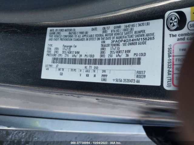 3FADP4GX4HM158265 Ford FIESTA ST