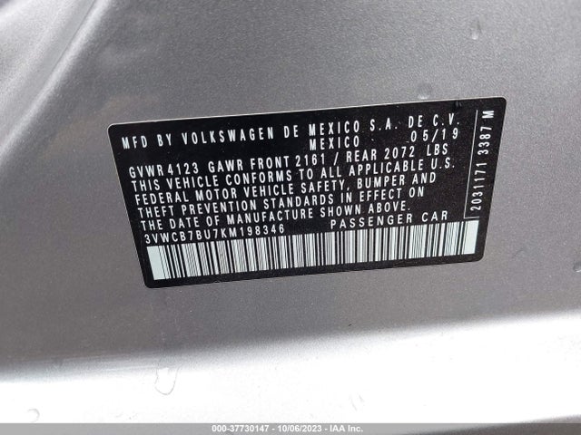 3VWCB7BU7KM198346 Volkswagen Jetta S/se/r-line