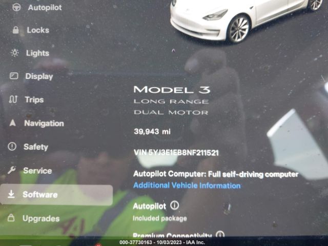 5YJ3E1EB8NF211521 Tesla Model 3 Long Range