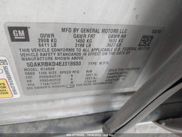 5GAKRBKD4EJ318930 Buick Enclave Leather