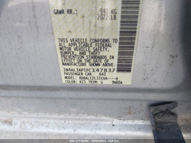 1N4AL3AP1FC147837 Nissan Altima 2.5 Sv