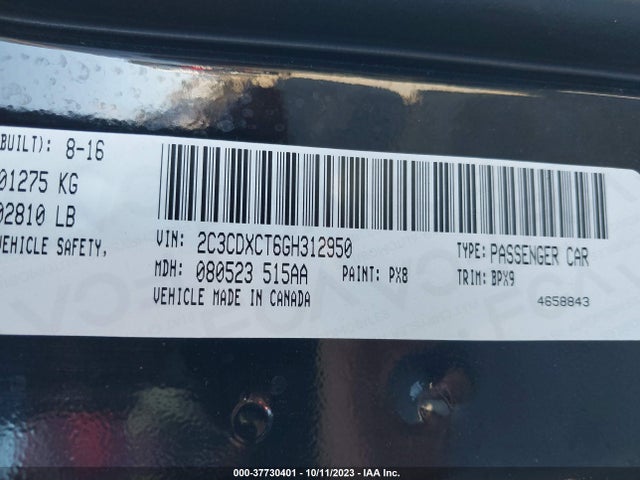 Dodge CHARGER R/T 2016 2C3CDXCT6GH312950 Image 9