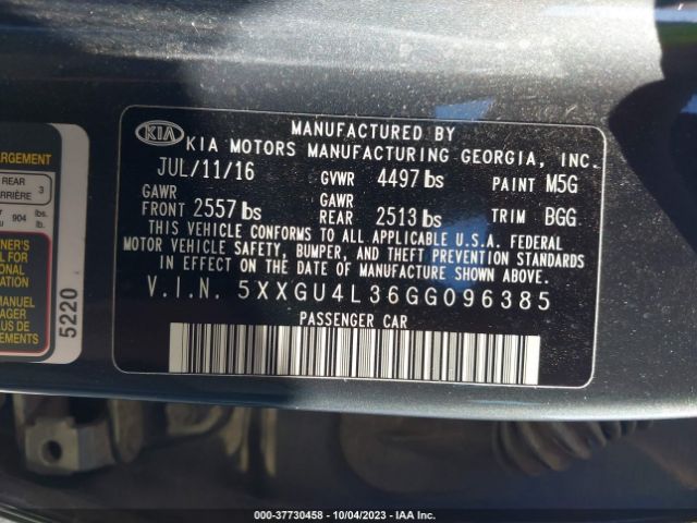 5XXGU4L36GG096385 KIA OPTIMA EX