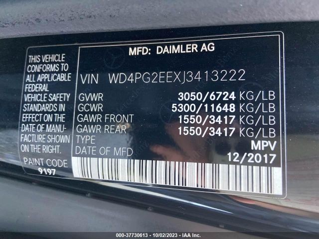 WD4PG2EEXJ3413222 Mercedes-Benz METRIS PASSENGER VAN