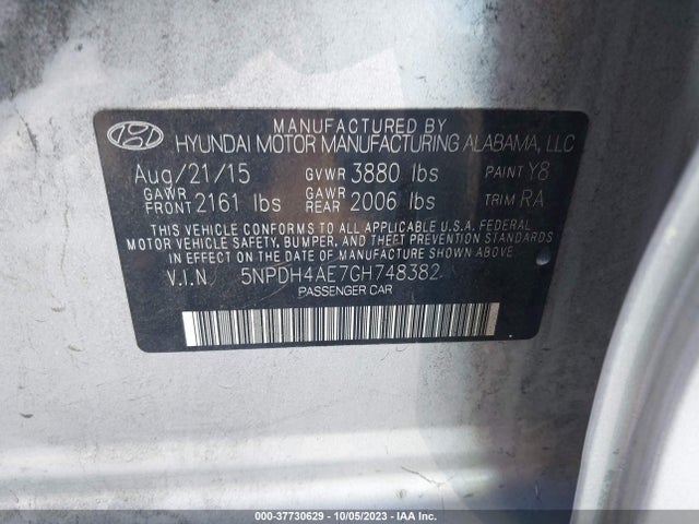 Hyundai ELANTRA SE 2016 5NPDH4AE7GH748382 Image 9