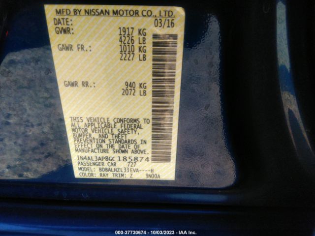 1N4AL3AP8GC185874 Nissan Altima 2.5 Sr