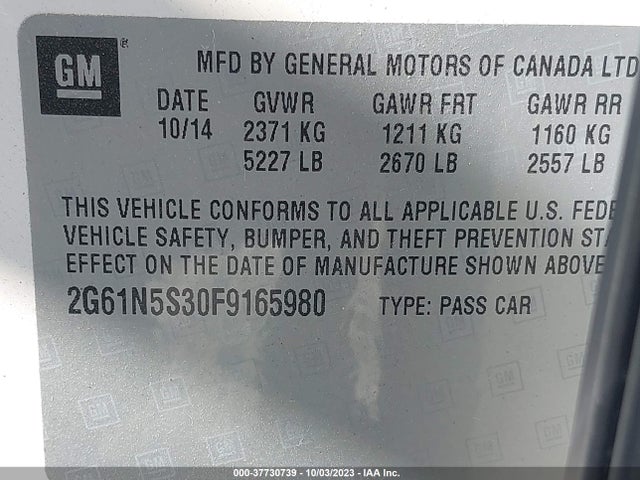 Cadillac XTS LUXURY 2015 2G61N5S30F9165980 Image 9