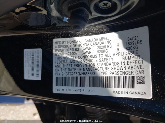 2HGFC2F60MH558653 Honda Civic Sedan Lx