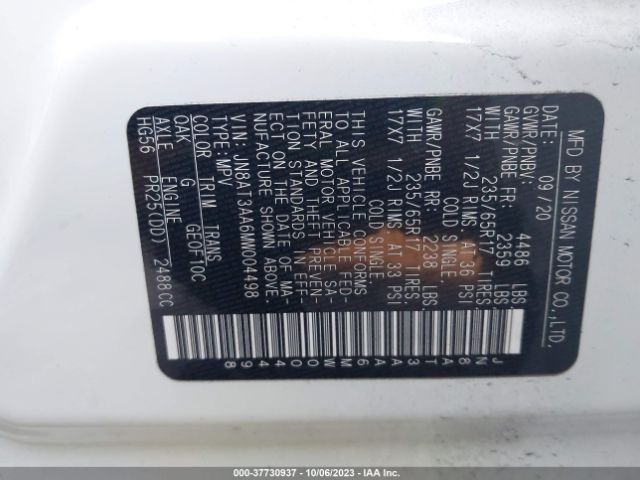 JN8AT3AA6MW004498 Nissan ROGUE S
