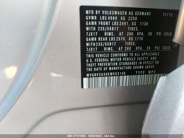 WVGBV3AX6EW553145 Volkswagen TIGUAN SE