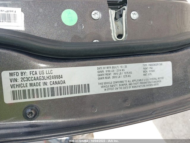 2020 CHRYSLER 300 TOURING VIN: 2C3CCAAG3LH249984