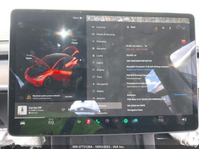 7SAYGDEF4NF381740 Tesla Model Y Performance