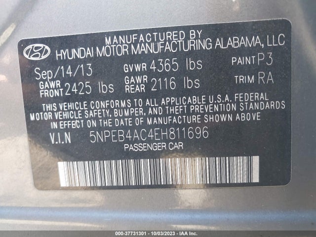 Hyundai SONATA GLS 2014 5NPEB4AC4EH811696 Image 15