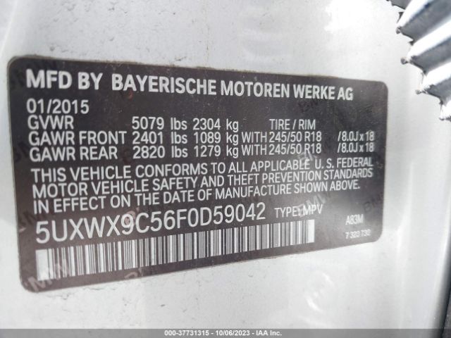 5UXWX9C56F0D59042 BMW X3 Xdrive28i