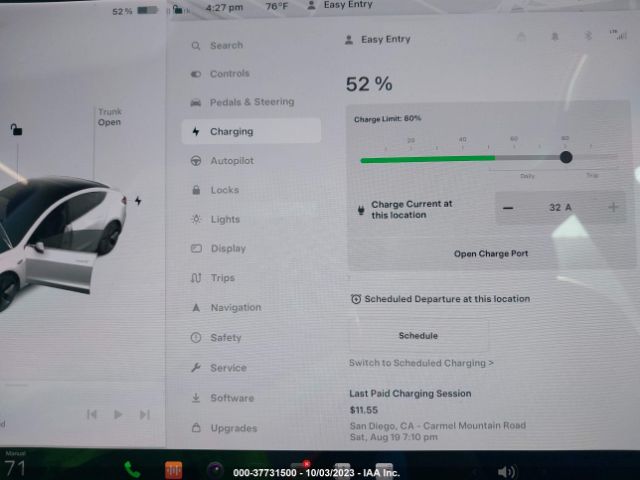 5YJ3E1EA6JF161848 Tesla Model 3 Range Battery