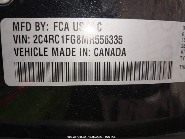 2C4RC1FG8MR556335 Chrysler Pacifica Touring