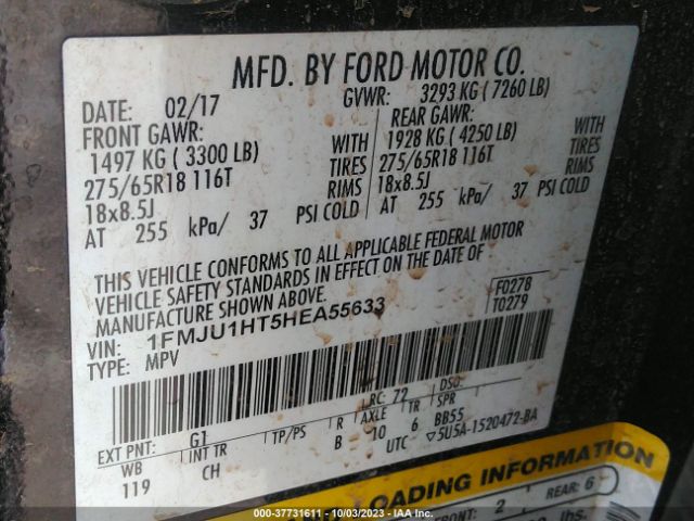 1FMJU1HT5HEA55633 Ford Expedition Xlt/king Ranch
