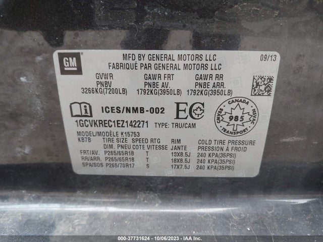 Chevrolet Silverado 1500 Lt 2014 1GCVKREC1EZ142271 Image 9