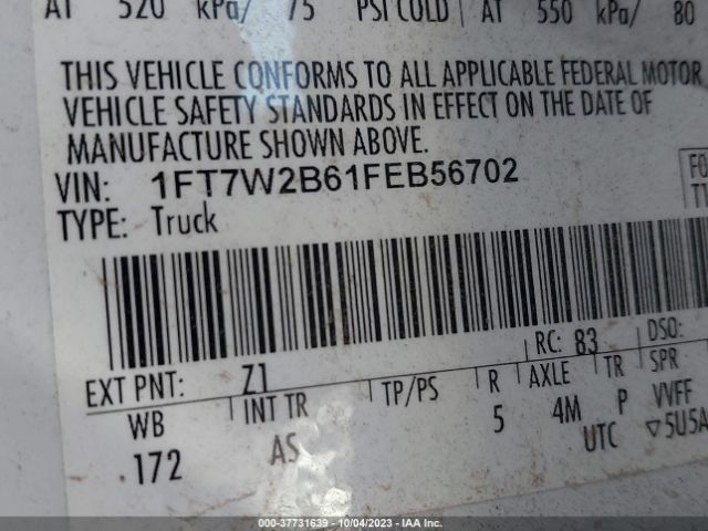 1FT7W2B61FEB56702 Ford Super Duty F-250 Srw Lariat/platinum