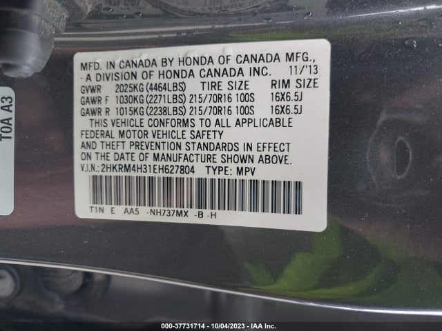 Honda CR-V LX 2014 2HKRM4H31EH627804 Image 9