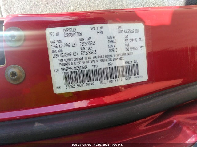 1999 DODGE CARAVAN LE VIN: 1B4GP55L0XB513884