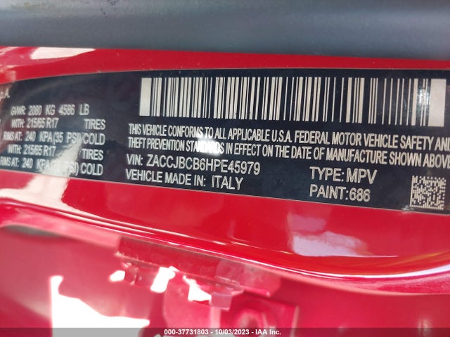 ZACCJBCB6HPE45979 Jeep Renegade Trailhawk