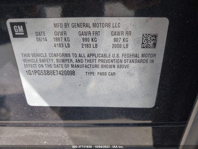 Chevrolet CRUZE LTZ 2014 1G1PG5SB8E7420098 Image 9