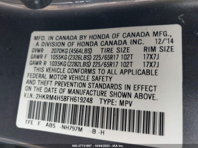 2HKRM4H58FH619248 Honda CR-V EX