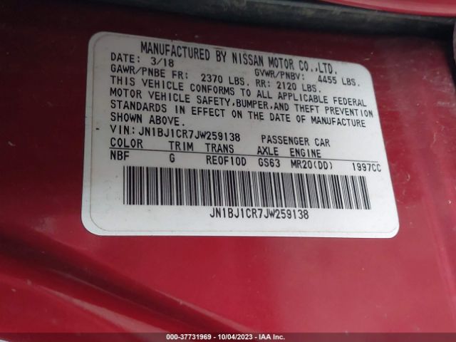 JN1BJ1CR7JW259138 Nissan Rogue Sport S